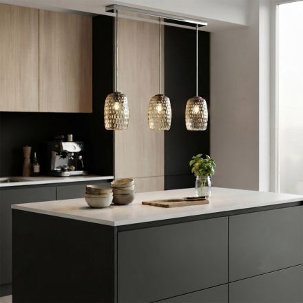 Two or Three-Light Hand-Blown Glass Chandelier Made in Italy - Sibilla Viadurini