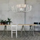 Suspension Chandelier with 16 or 32 Lights in White or Black Aluminium - Alviso Viadurini