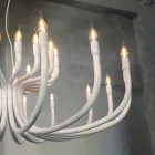 Suspension Chandelier with 16 or 32 Lights in White or Black Aluminium - Alviso Viadurini