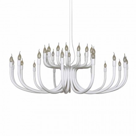 Suspension Chandelier with 16 or 32 Lights in White or Black Aluminium - Alviso Viadurini