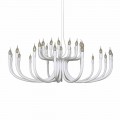 Suspension Chandelier with 16 or 32 Lights in White or Black Aluminium - Alviso