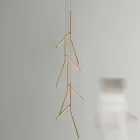 Suspension Chandelier with Unique Wooden Rosette Made in Italy - Orlov Viadurini