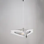 Apus White Chrome Silver Metal Pendant Light Viadurini