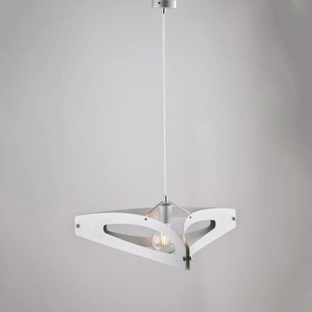 Apus White Chrome Silver Metal Pendant Light Viadurini