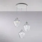 Alnitak 3-Light Black Glass Metal Pendant Light Viadurini