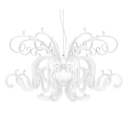 Suspension Chandelier in White Plexiglass Recyclable Design - Sancho Viadurini