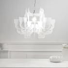 Satin White Plexiglass Pendant Lamp Made in Italy - Gea Viadurini