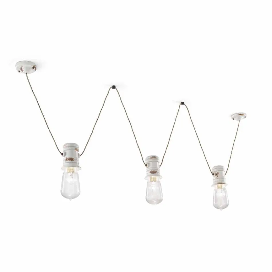 Chandelier with three spotlights craft suspension Jayda Ferroluce Viadurini