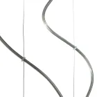 Three-Light Chandelier with Circular Bar in Blown Glass Made in Italy - Soffio Viadurini