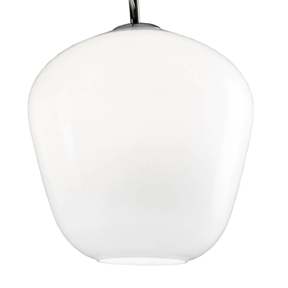 Large Off-Centered Three-Light Chandelier in Blown Glass Made in Italy - Elisia Viadurini