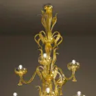 Handcrafted Chandelier with 28 Lights in Venetian Glass and Gold Made in Italy - Regina Viadurini
