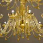 Handcrafted Chandelier with 28 Lights in Venetian Glass and Gold Made in Italy - Regina Viadurini