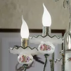 Artisan Ceramic Chandelier with Hand Decor and Antique Brass - Sanremo Viadurini