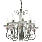 Artisan Ceramic Chandelier with Hand Decor and Antique Brass - Sanremo Viadurini