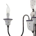 Handcrafted Ceramic and Antique Brass Chandelier - Sanremo Viadurini