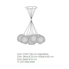 Handcrafted Chandelier in Venice Glass and Metal - Bolle Balloton Viadurini