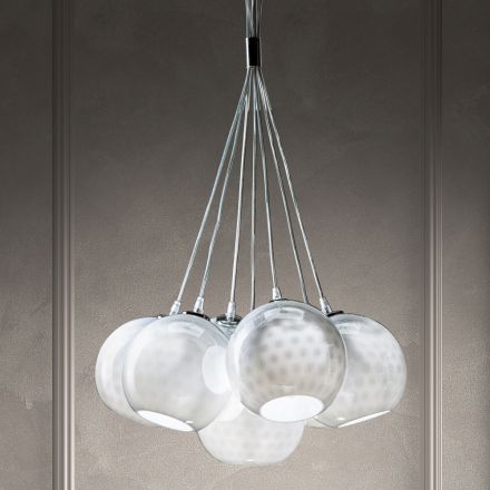 Handcrafted Chandelier in Venice Glass and Metal - Bolle Balloton Viadurini