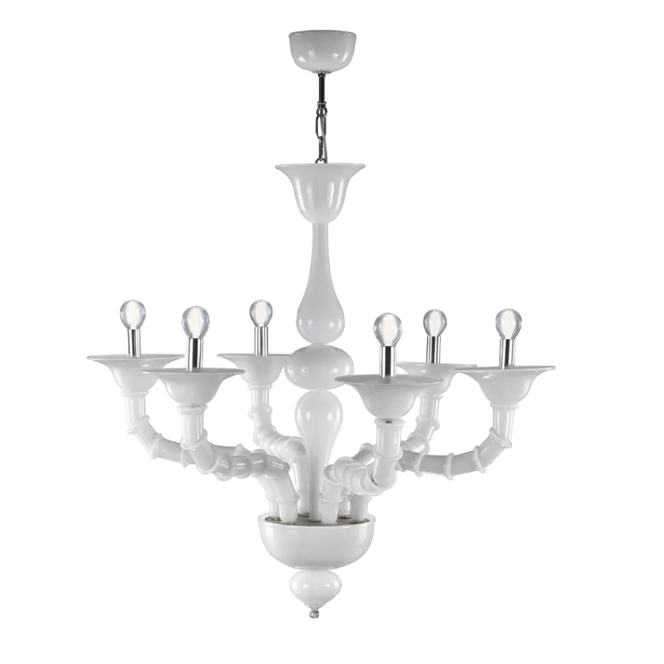 Handcrafted Venetian Blown Glass Chandelier Classic Style - Vanity Viadurini