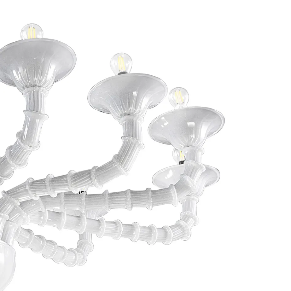 Handcrafted Venetian Blown Glass Chandelier Classic Style - Vanity Viadurini