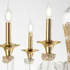 Classic Chandelier 12 Lights in Handcrafted Glass and Crystals - Magrena Viadurini