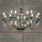 Classic Chandelier 12 Lights in Handcrafted Glass and Crystals - Magrena Viadurini