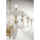 Classic Chandelier 16 Lights Blown Glass Floral Details - Bluminda Viadurini