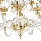 Classic Chandelier 18 Lights in Italian Luxury Handcrafted Glass - Saline Viadurini