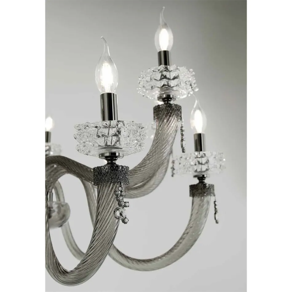 Classic Chandelier 18 Lights in Italian Luxury Handcrafted Glass - Saline Viadurini