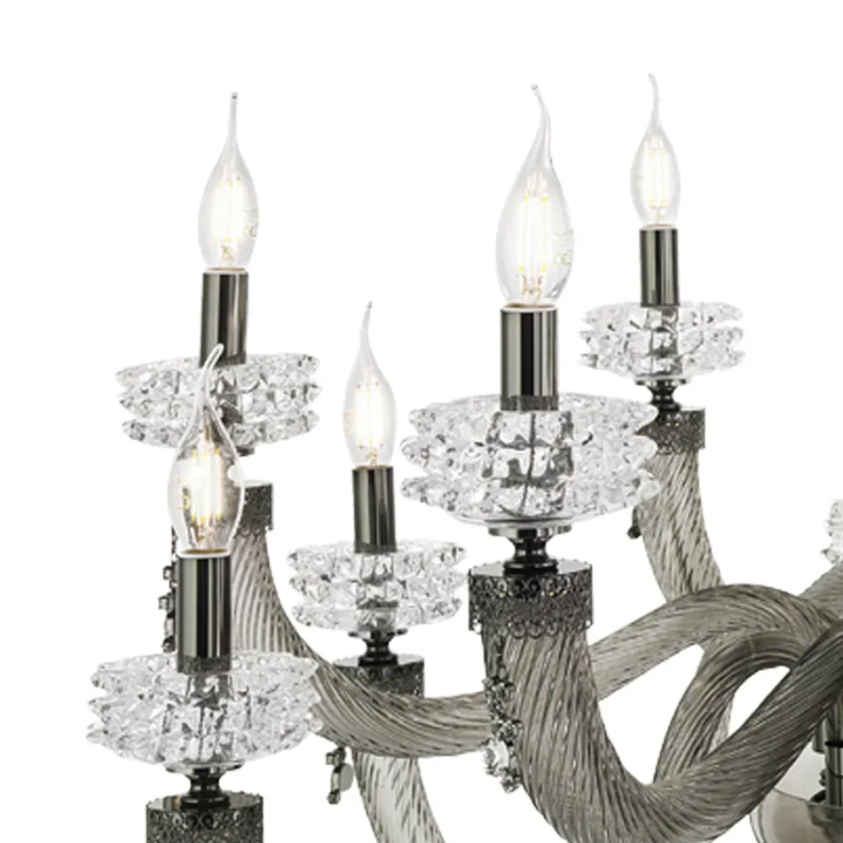 Classic Chandelier 18 Lights in Italian Luxury Handcrafted Glass - Saline Viadurini