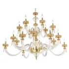 Classic Chandelier 18 Lights in Italian Luxury Handcrafted Glass - Saline Viadurini