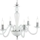 Classic 6 Lights Chandelier in Handmade Italian Glass and Metal - Oliver Viadurini