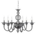 Classic Chandelier 6 Lights Smoked Glass Handmade Italian and Metal - Memore