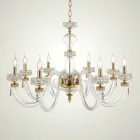Classic Chandelier 8 Lights in Italian Luxury Handcrafted Glass - Saline Viadurini