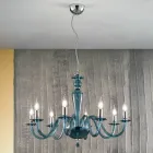 Classic Chandelier 8 Lights in Handmade Italian Glass and Metal - Oliver Viadurini