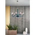 Classic Chandelier 8 Lights in Handmade Italian Glass and Metal - Oliver Viadurini