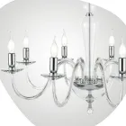 Classic Chandelier 8 Lights in Handmade Italian Glass and Metal - Oliver Viadurini