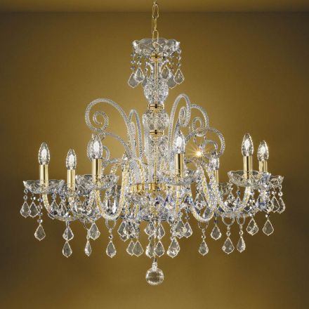 Classic Chandelier 8 Lights in Venetian Glass Made in Italy - Florentine Viadurini