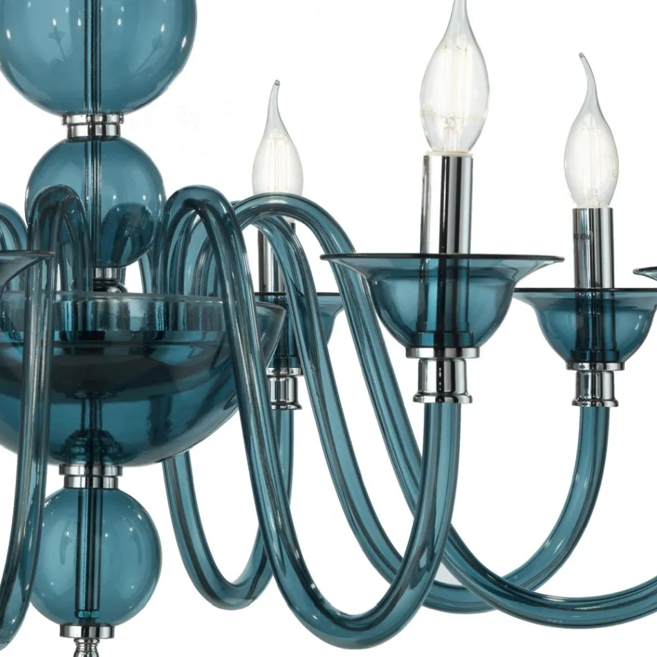 Luxury Italian Handmade Glass Chandelier 8 Lights - Mindful Viadurini