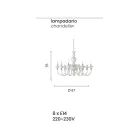 Luxury Italian Handmade Glass Chandelier 8 Lights - Mindful Viadurini