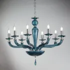 Classic 8 Lights Handmade Glass Rigaton and Metal Chandelier - Fievole Viadurini