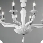 Classic 8 Lights Handmade Glass Rigaton and Metal Chandelier - Fievole Viadurini
