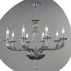 Classic 8 Lights Handmade Glass Rigaton and Metal Chandelier - Fievole Viadurini