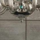 Classic 8 Lights Chandelier in Artisan Glass and Crystals - Magrena Viadurini