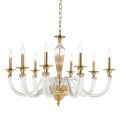 Classic 8 Lights Chandelier in Artisan Glass and Crystals - Magrena