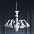 Classic Artisan Chandelier in Blown White Venetian Glass - Elsa