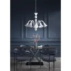 Classic Artisan Chandelier in Blown White Venetian Glass - Elsa Viadurini