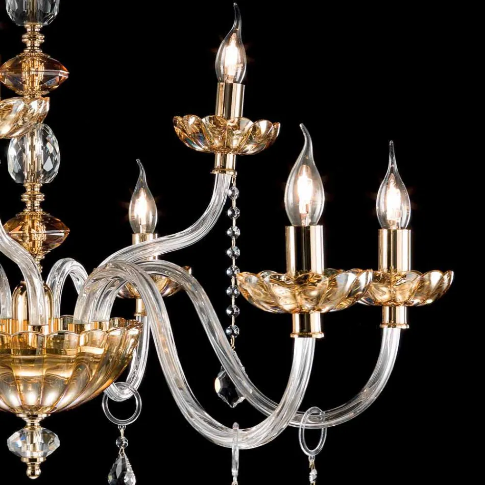 Classic desgin chandelier with 9 glass lights and Belle chisel Viadurini