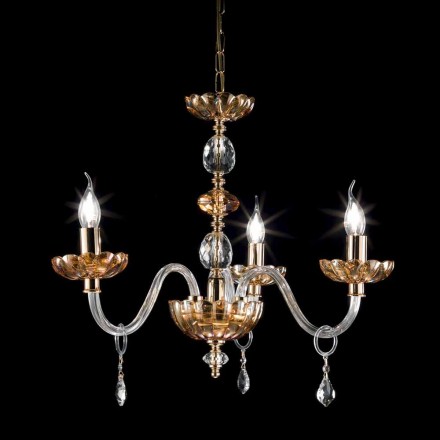 Classic crystal chandelier with 3 lights Belle, made in Italy Viadurini