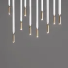 Chandelier with 10 LED Lights in Painted Metal and Adjustable Cables - Larch Viadurini