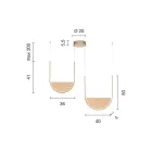 Chandelier with 2 LEDs with Removable Insert in Granulated Glass - Catalpa Viadurini